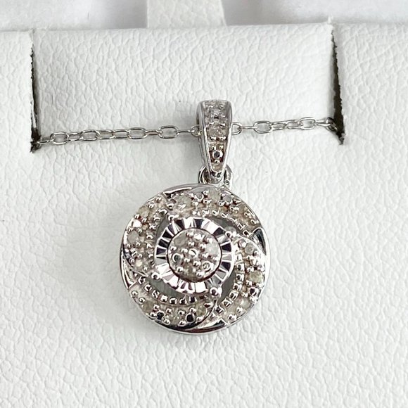 Jewelry - Sterling Silver 1/20 CT Genuine Diamond Necklace
